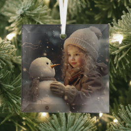 Building a Snowman ガラスオーナメント