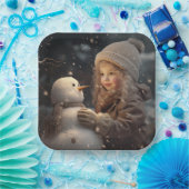 Building a Snowman ペーパープレート (パーティー)