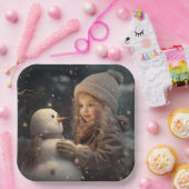 Building a Snowman ペーパープレート (パーティー)