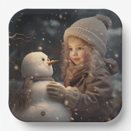 Building a Snowman ペーパープレート