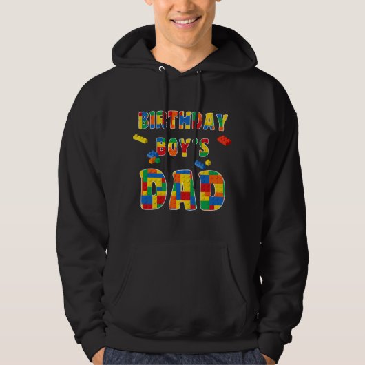 Building Block Dad Of Birthday Boy パーカ (正面)