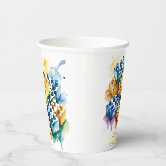 Building Block Splash Boy Birthday Party 紙コップ (右)