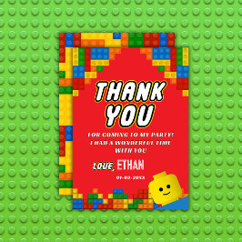 Building Blocks Birthday Fun Colorful Kids サンキューカード