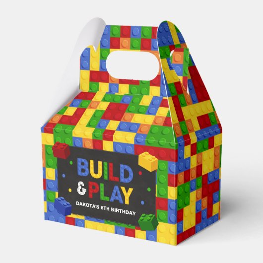 Building Blocks Birthday Party Favor Box フェイバーボックス (正面サイド)