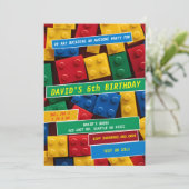 Building Blocks Building Bricks Blocks Birthday  招待状 (スタンド正面)