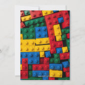 Building Blocks Building Bricks Blocks Birthday  招待状 (裏面)