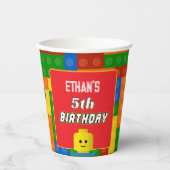Building Blocks Kids Birthday Fun Colorful 紙コップ (正面)