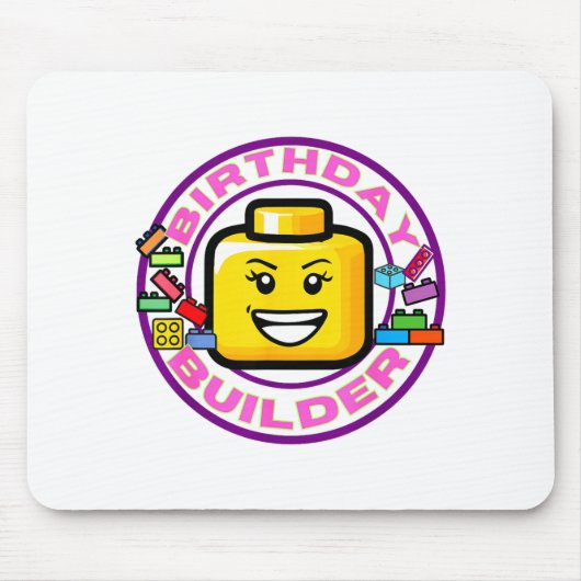 Building Brick Birthday Builder Blocks Bricks Figu マウスパッド (正面)