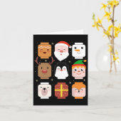 Building Brick Santa Elf Friends Christmas Boys Me カード (黄色い花)