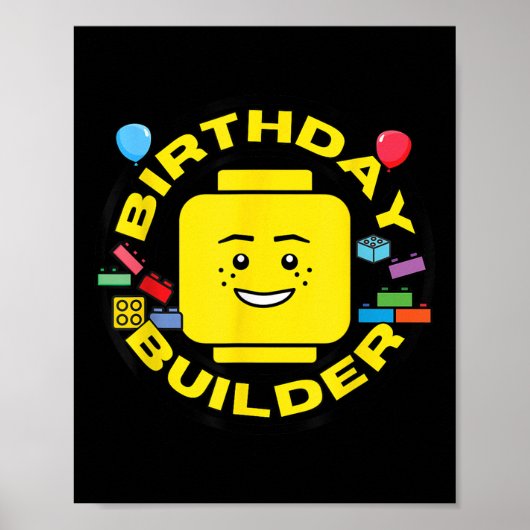 Building Bricks Birthday Builder Blocks Figure  ポスター (正面)