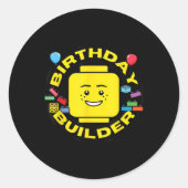 Building Bricks Birthday Builder Blocks Figure  ラウンドシール (正面)