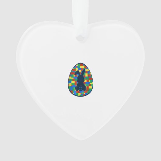 Building Bricks Easter Egg Bunny Boys Girl Family  オーナメント (正面)