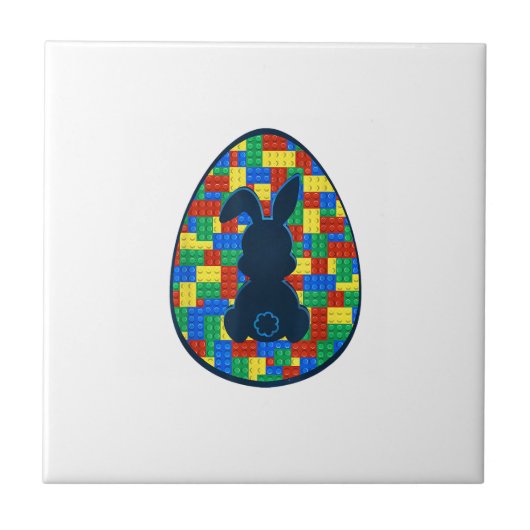 Building Bricks Easter Egg Bunny Boys Girl Family  タイル (正面)