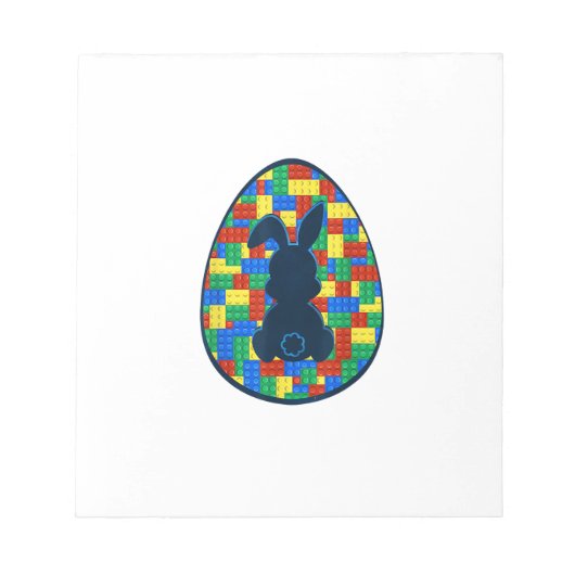Building Bricks Easter Egg Bunny Boys Girl Family  ノートパッド (正面)