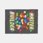 Building Bricks Master Builder Construction Block  フリースブランケット (正面(横))