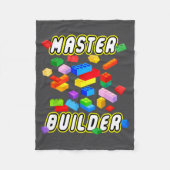 Building Bricks Master Builder Construction Block  フリースブランケット (正面)
