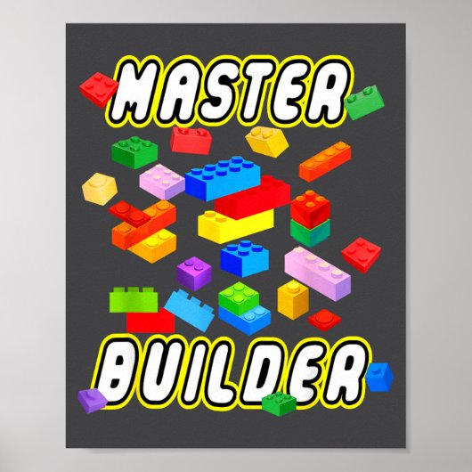 Building Bricks Master Builder Construction Block  ポスター (正面)