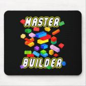 Building Bricks Master Builder Construction Block マウスパッド (正面)