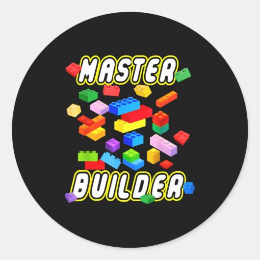 Building Bricks Master Builder Construction Block ラウンドシール (正面)