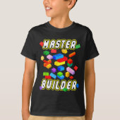 Building Bricks Master Builder Construction Block  Tシャツ (正面)