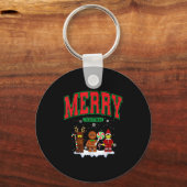 Building Bricks Merry Christmas Figures Family Mat キーホルダー (正面)