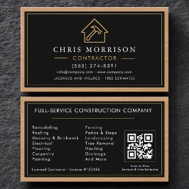 Building Construction Black Gold Business Card  名刺