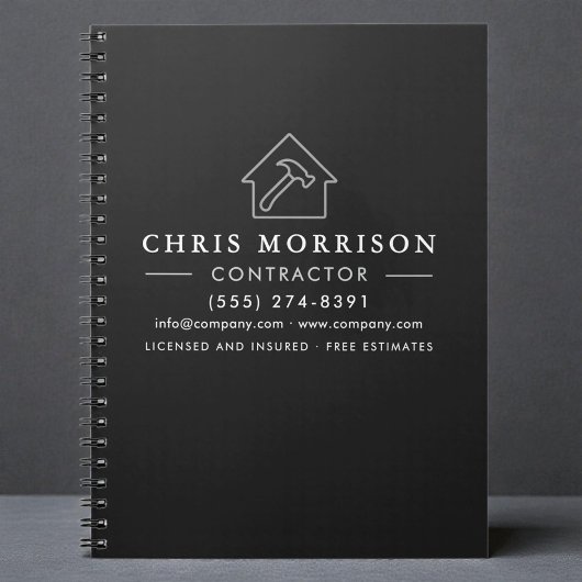 Building Construction Black Silver ノートブック