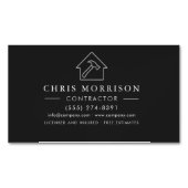 Building Construction Black Silver マグネット名刺 (正面)