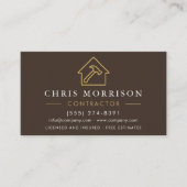 Building Construction Brown Gold QR Code 名刺 (正面)