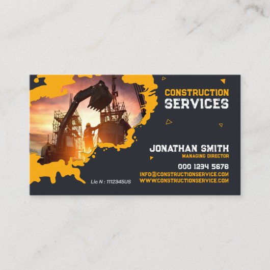 Building Construction, Concrete works, Excavation 名刺 (正面)