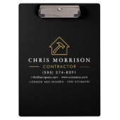 Building Construction Contractor Black Gold クリップボード (正面)