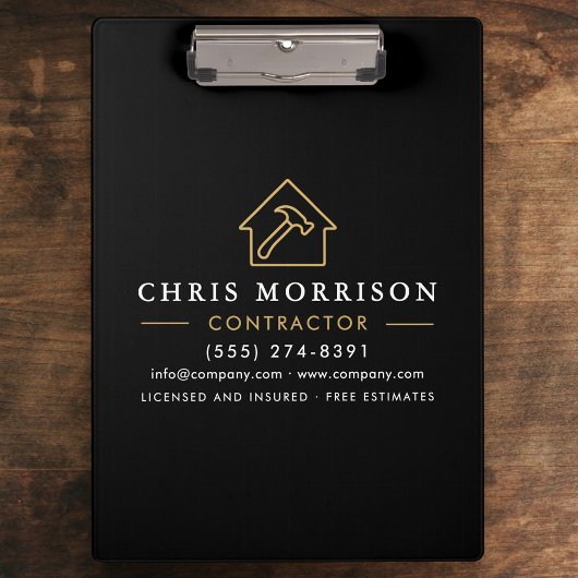 Building Construction Contractor Black Gold クリップボード