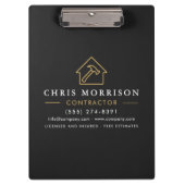 Building Construction Contractor Black Gold クリップボード (正面)