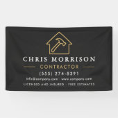 Building Construction Contractor Black Gold 横断幕 (横)