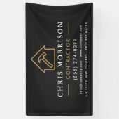 Building Construction Contractor Black Gold 横断幕 (縦)