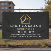 Building Construction Contractor Black Gold 横断幕