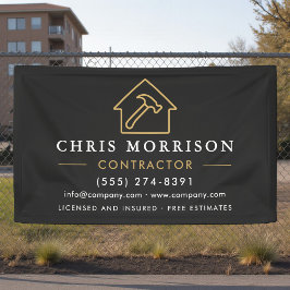 Building Construction Contractor Black Gold 横断幕