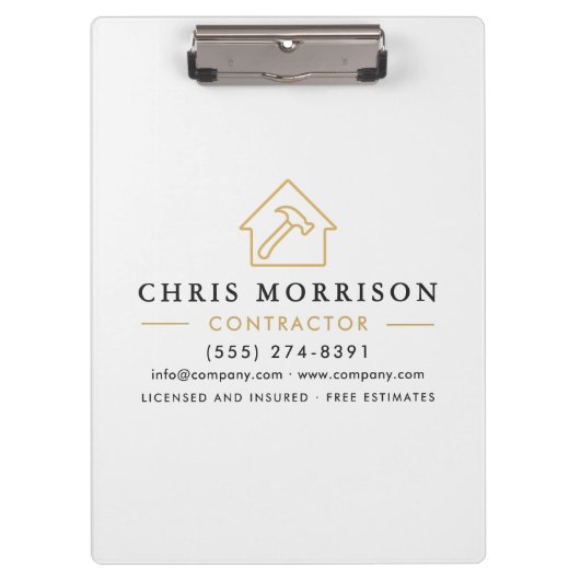 Building Construction Contractor White Gold クリップボード (正面)