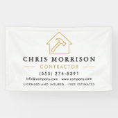 Building Construction Contractor White Gold 横断幕 (横)