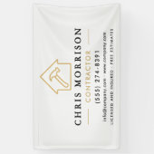 Building Construction Contractor White Gold 横断幕 (縦)