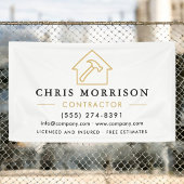 Building Construction Contractor White Gold 横断幕