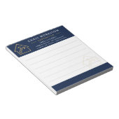 Building Construction Navy Blue Gold ノートパッド (アングル)