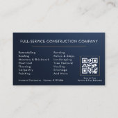 Building Construction Navy Blue Metal 名刺 (裏面)