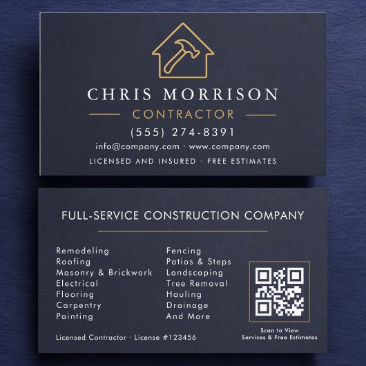 Building Construction Navy Blue Slate Stone 名刺