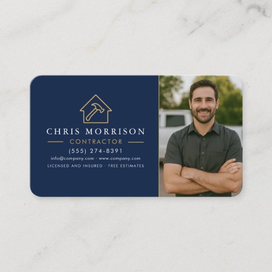 Building Construction Photo QR Code 名刺 (正面)