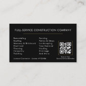 Building Construction QR Code Photo Black Gold 名刺 (裏面)