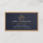 Building Construction Stone Navy Blue Gold Wood 名刺 (正面)