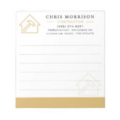 Building Construction White Gold ノートパッド (正面)