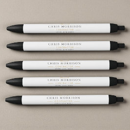 Building Construction White Gold 黒ボールペン