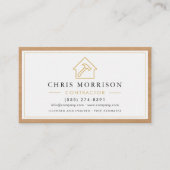 Building Construction White Gold Wood QR Code 名刺 (正面)